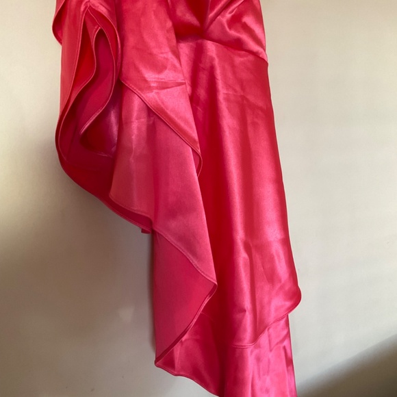 Laura Size 3 Pink Satin Party Dress with Ruffle Skirt - Picture 6 of 9